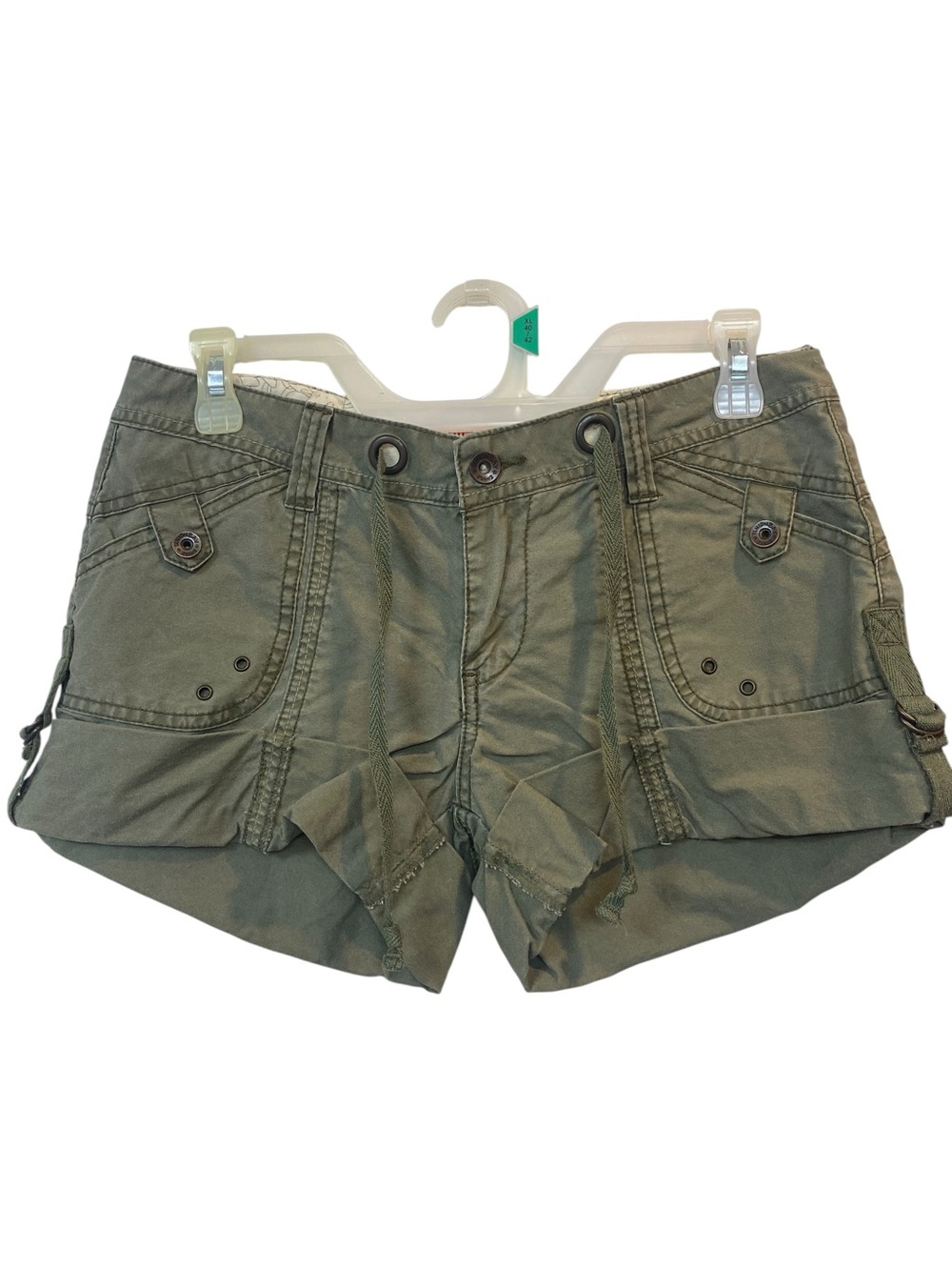 UNIONBAY Y2K Vintage 2000's Olive Cargo grunge cotton drawstring low-rise Shorts